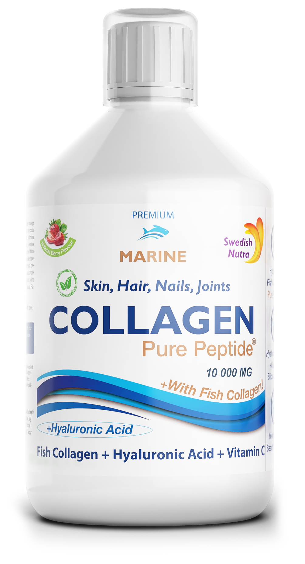Swedish Nutra marine collagen pure peptide liquid berry flavour 500ml bottle