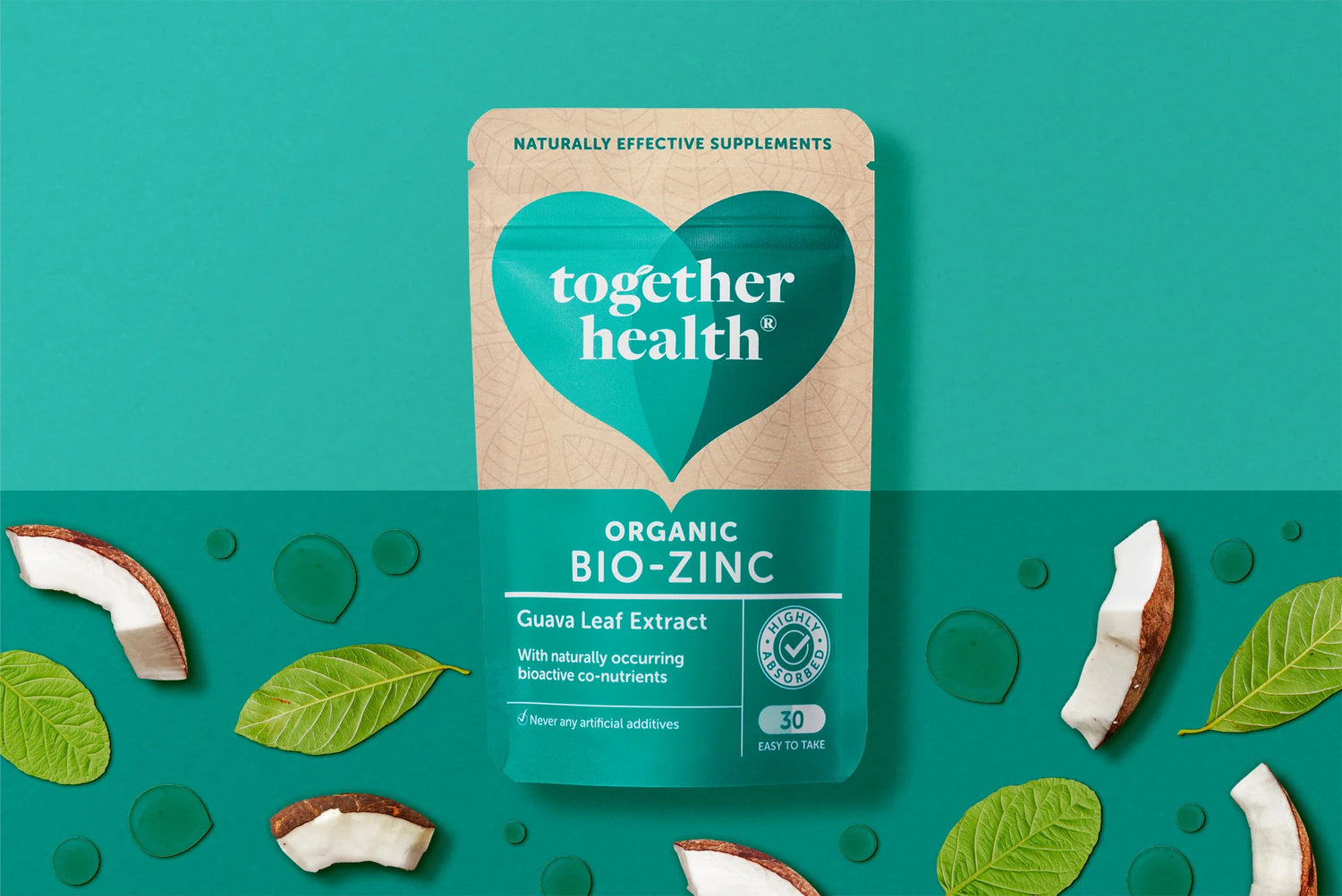 Together Health Zinco Biologico da Foglia di Guava - 15 mg - 30 Capsule Vegane