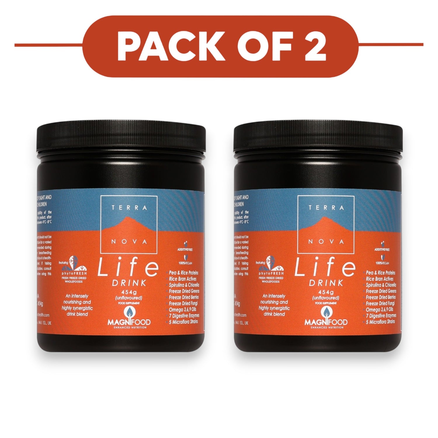 Terranova Life Drink Unflavoured Powder 454g Pack of 2