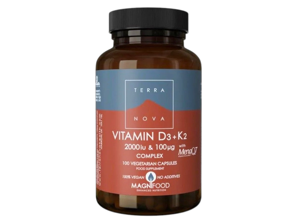 Terranova Vitamin D3 + K2 Complex 100 Vegetarian Capsules