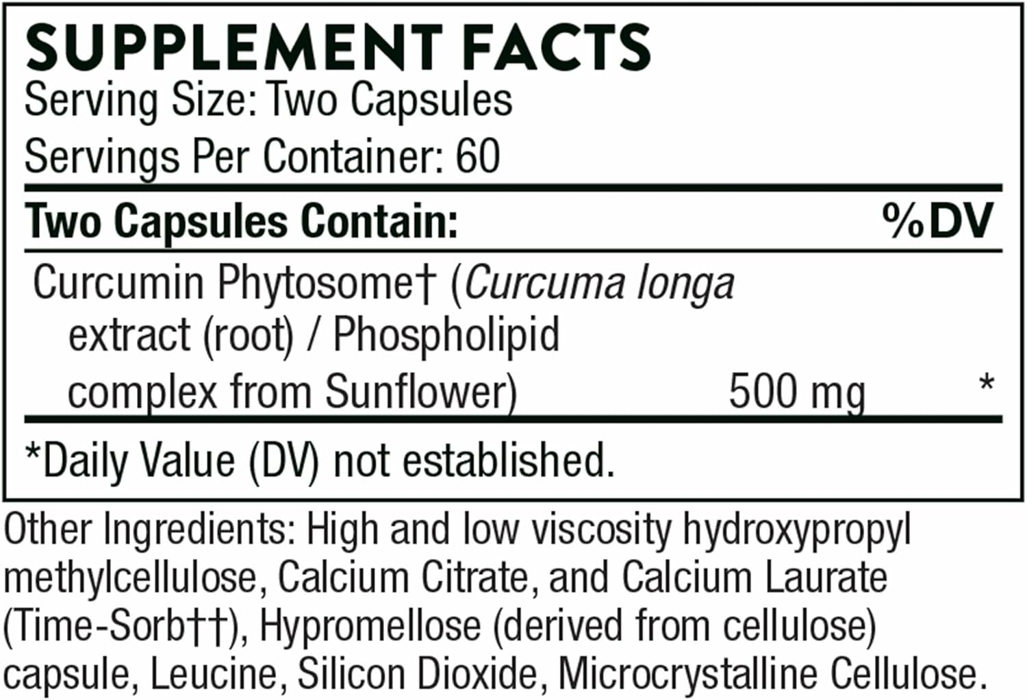 Thorne Curcumin Phytosome 500 mg (Meriva) – 120 Capsules