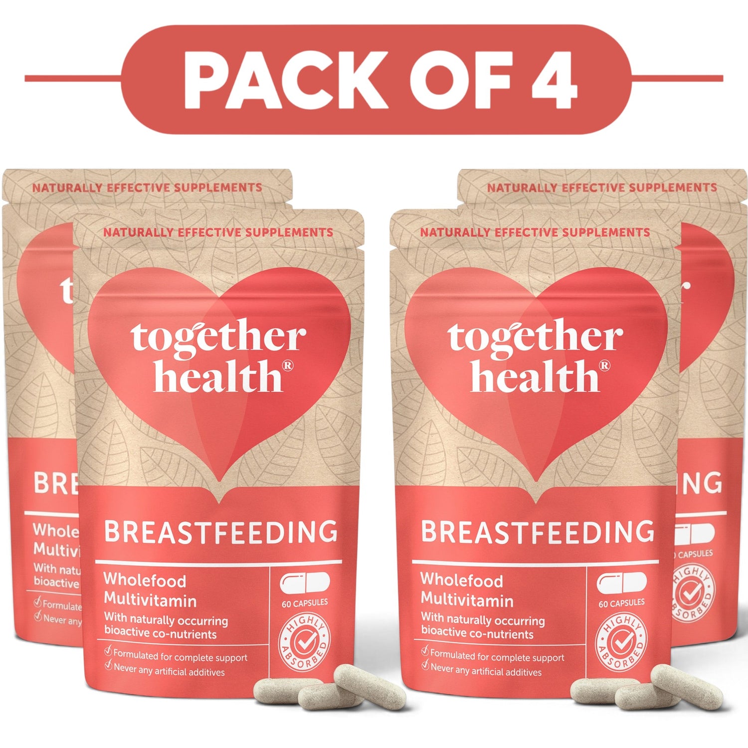 Together Health Breastfeeding Wholefood Multivitamin 60 Capsules Pack of 4