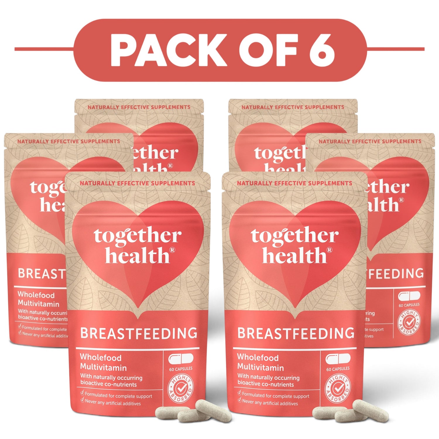 Together Health Breastfeeding Wholefood Multivitamin 60 Capsules Pack of 6