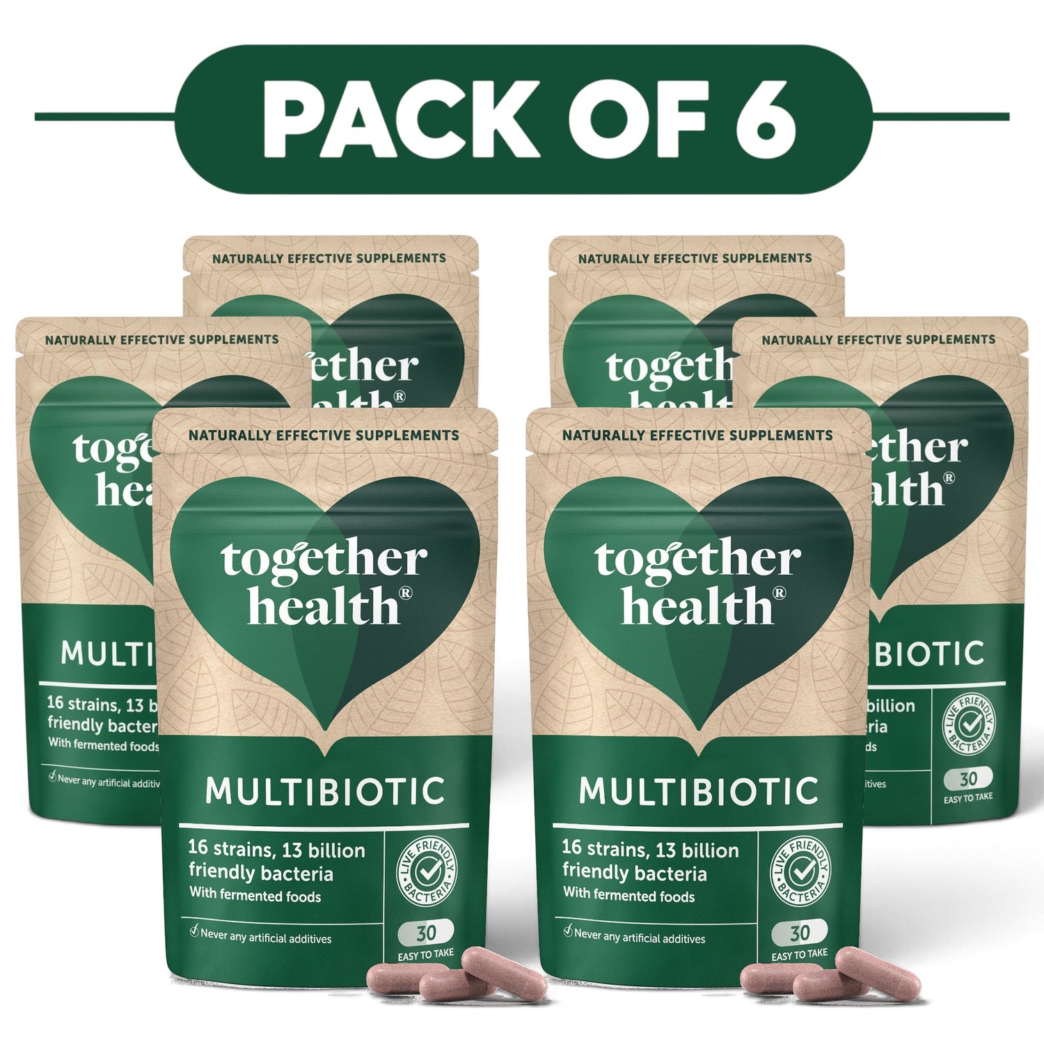 Together Health Multibiotic 16 Strains 13 Billion CFU 30 Capsules Pack of 6