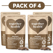 Together Health Organic Mushroom 5 Dual Extract 60 Capsules Pack of 4