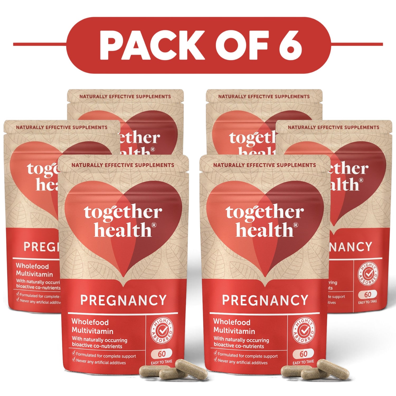 Together Health Pregnancy Wholefood Multivitamin 60 Capsules Pack of 6