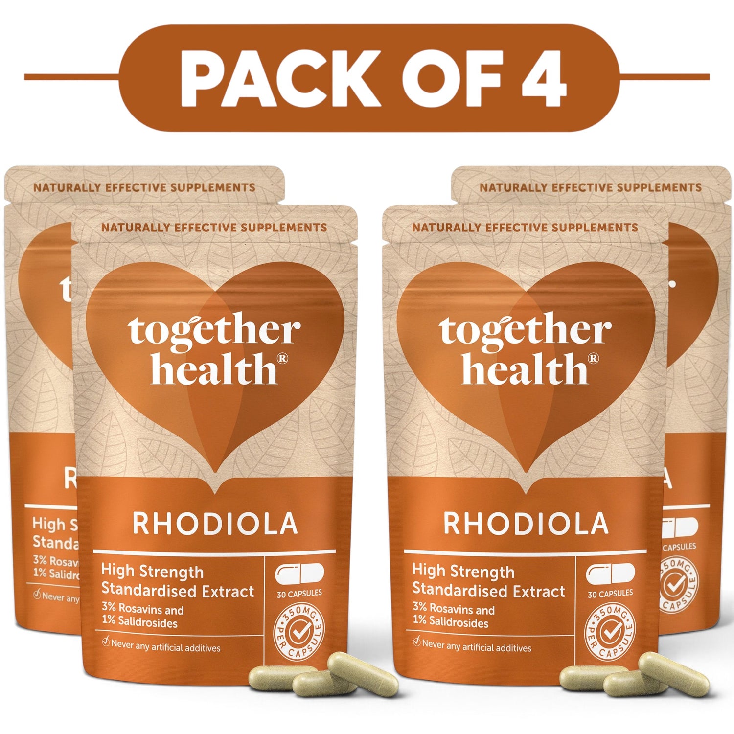 Together Health Rhodiola 350mg 30 Capsules Pack of 4