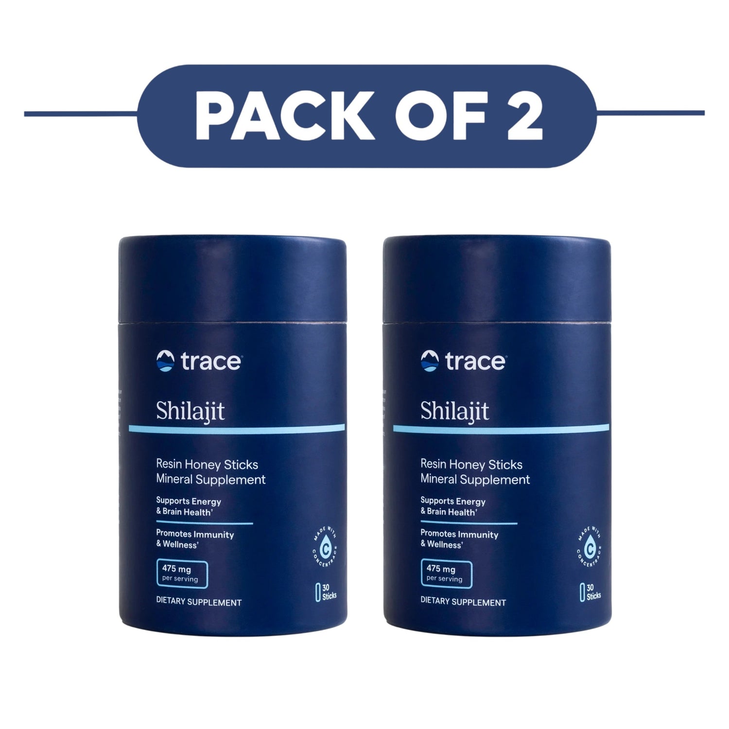Trace Minerals Shilajit Resin Honey Sticks 30 Sticks Pack of 2
