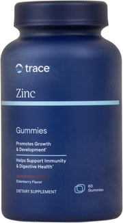 Front Image: Trace Minerals zinc gummies elderberry bottle 60 count