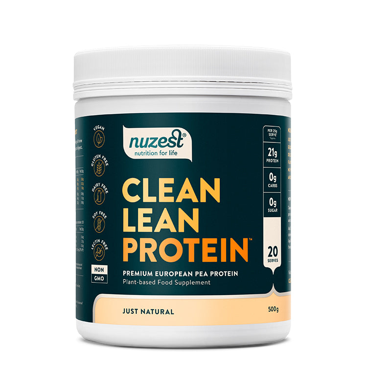 Nuzest Clean Lean Pea Protein Powder tub, Vegan & Allergen-Free. 500g