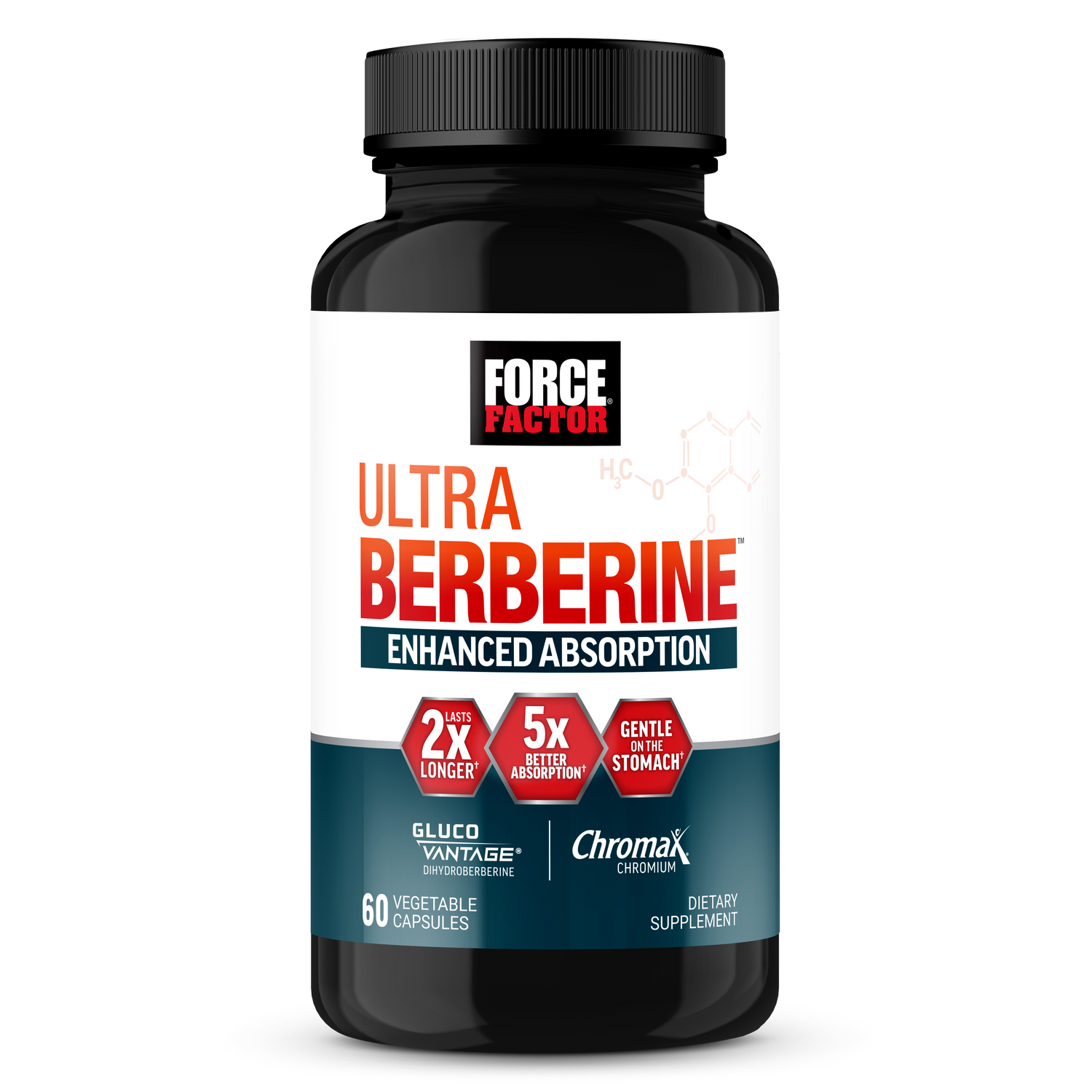 Force Factor Ultra Berberine Enhanced Absorption – 60 Vegetable Capsules