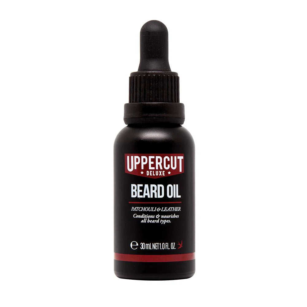 Uppercut Deluxe Beard Oil 30ml bottle lightweight grooming oil bottle packaging