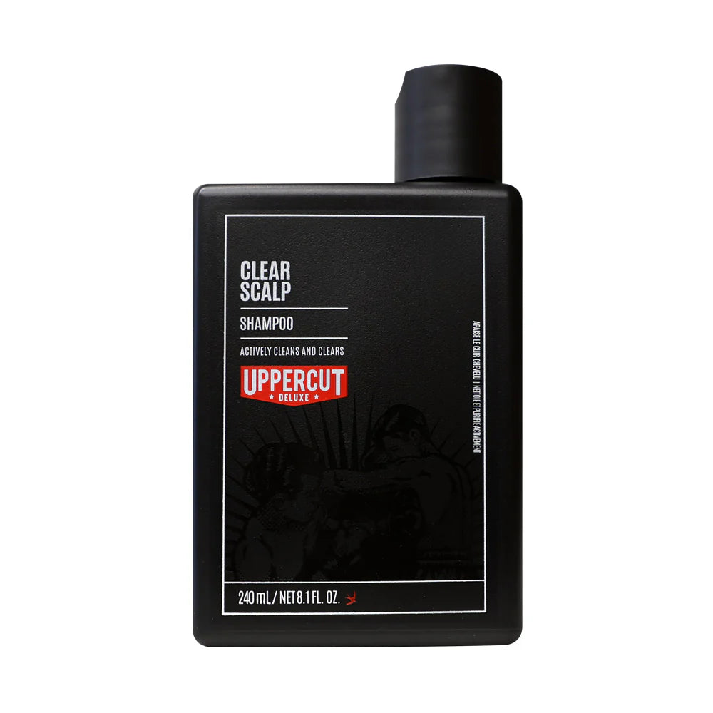 Uppercut Deluxe Clear Scalp Shampoo 240ml bottle fresh woods pepper fragrance packaging