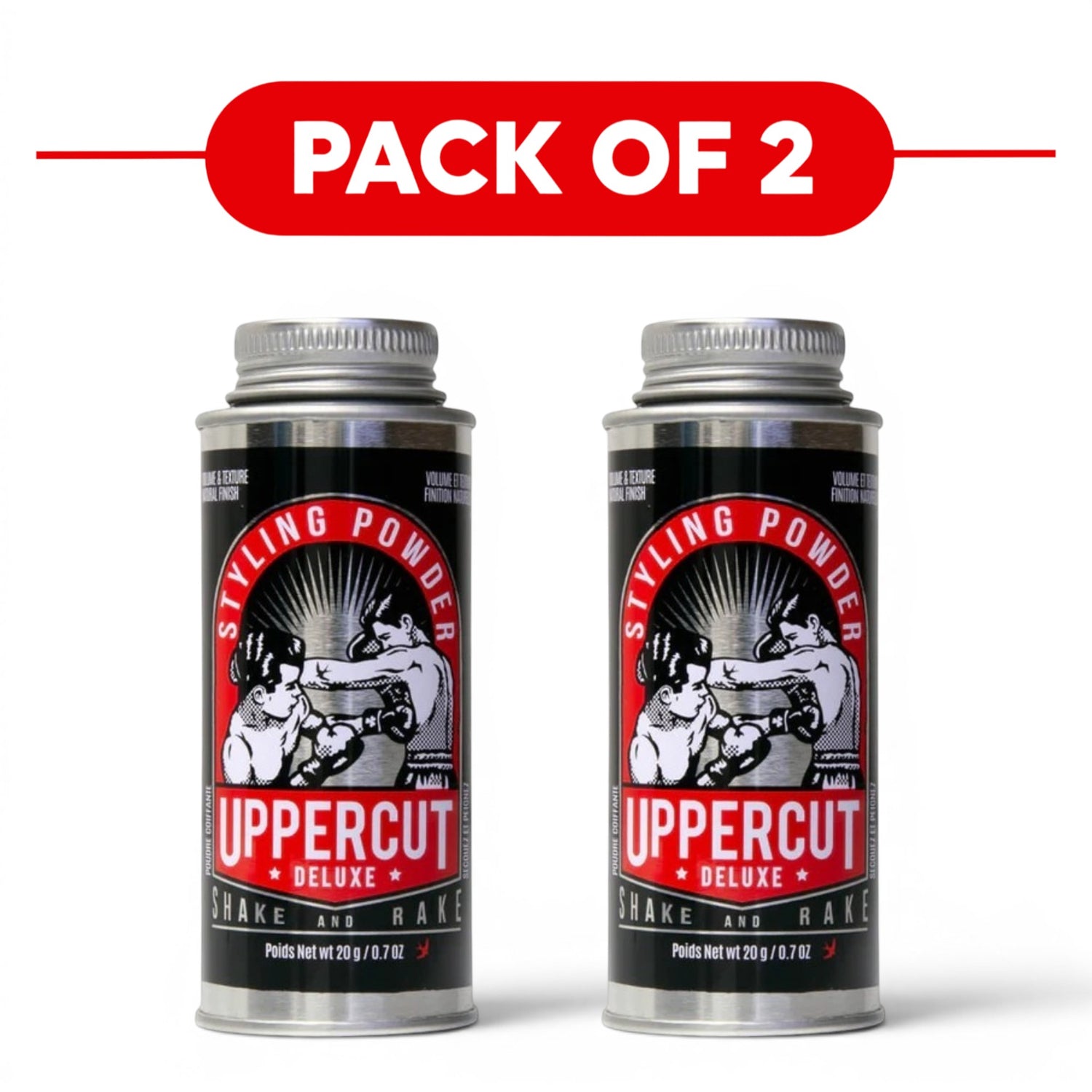 Uppercut Deluxe Hair Styling Powder 20g bottle matte texture styling product 2 packs