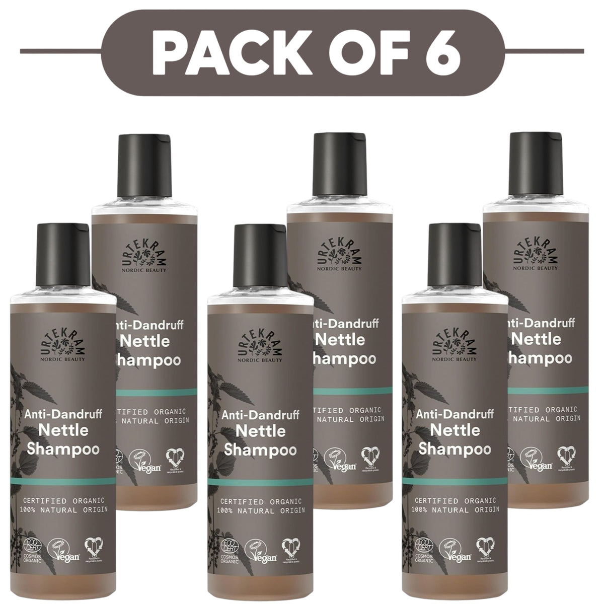 Urtekram Anti-Dandruff Nettle Shampoo 250ml Pack of 6