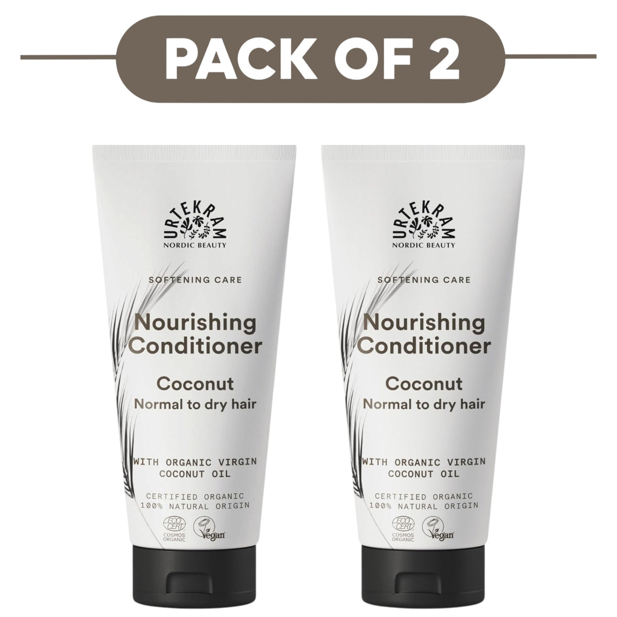 Urtekram Nourishing Coconut Conditioner 180ml Pack of 2