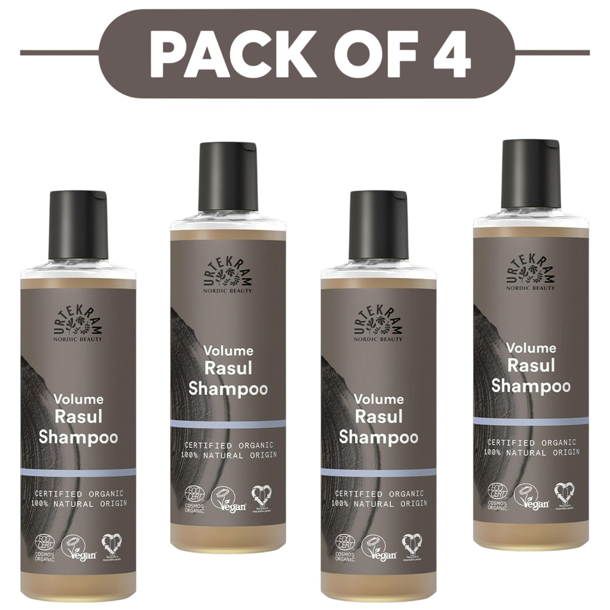 Urtekram Volume Rasul Shampoo 250ml Pack of 4