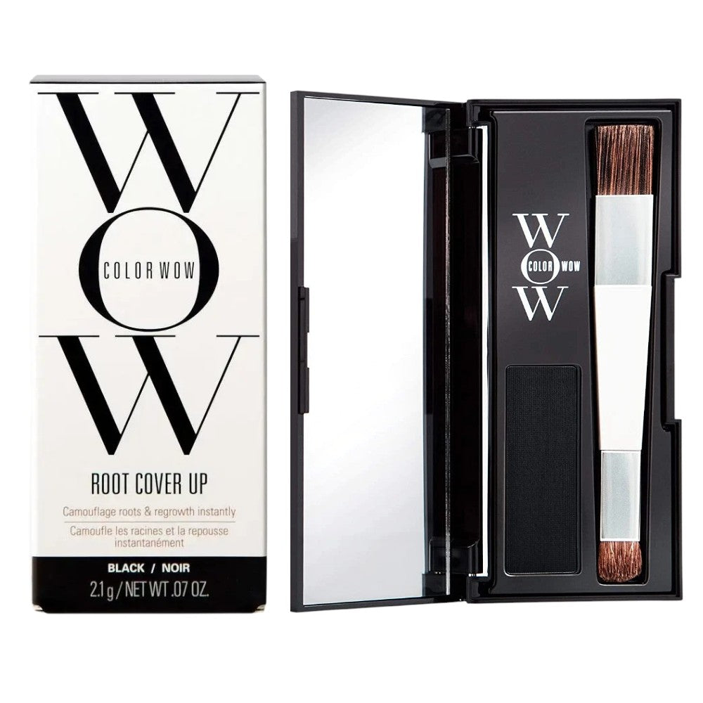Color Wow Root Cover Up Hair Powder Black, compact hair touch-up powder, Black shade, 2.1g