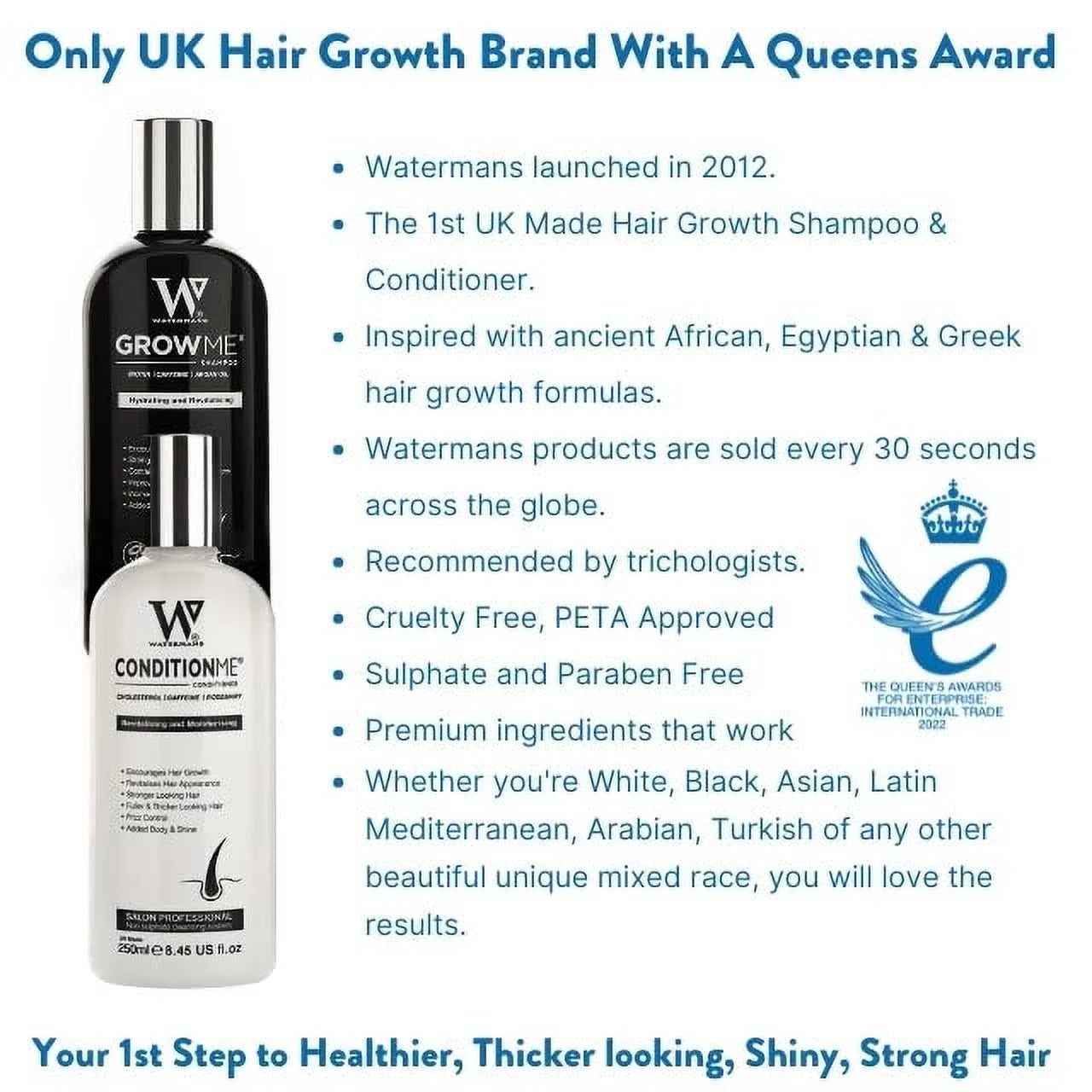 Watermans Grow Me Shampoo & Condition Me Conditioner Set - 2 x 250ml