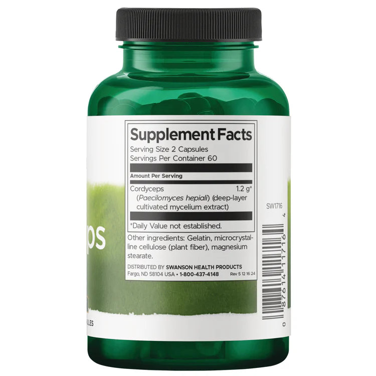 Swanson Cordyceps 120 Capsule | Supporto Naturale all'Energia e Vitalità