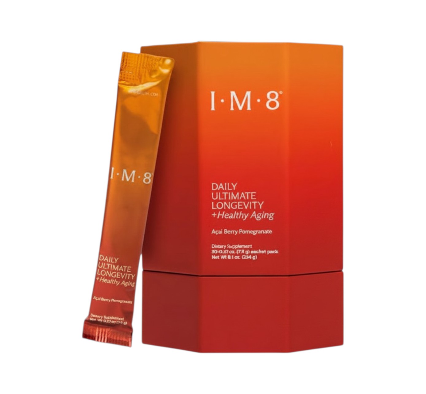 IM8 Daily Ultimate Longevity Acai Berry Pomegranate 30 Sachets with Storage Box