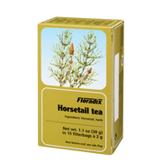 Box of Floradix Horsetail Herbal Tea showing 15 teabags, 2g each.