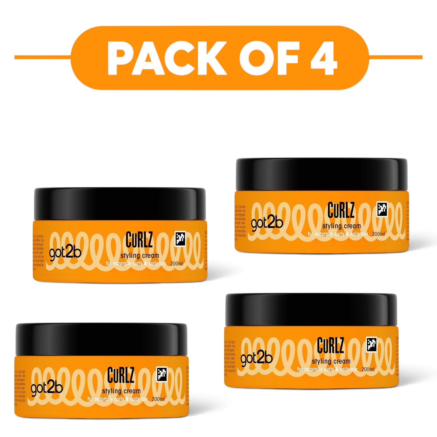 got2b Curlz Styling Cream 200ml Pack of 4