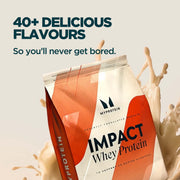 MyProtein Impact Whey Protein Powder Chocolate Smooth flavour protein shake lifestyle use image 2.5kg pouch