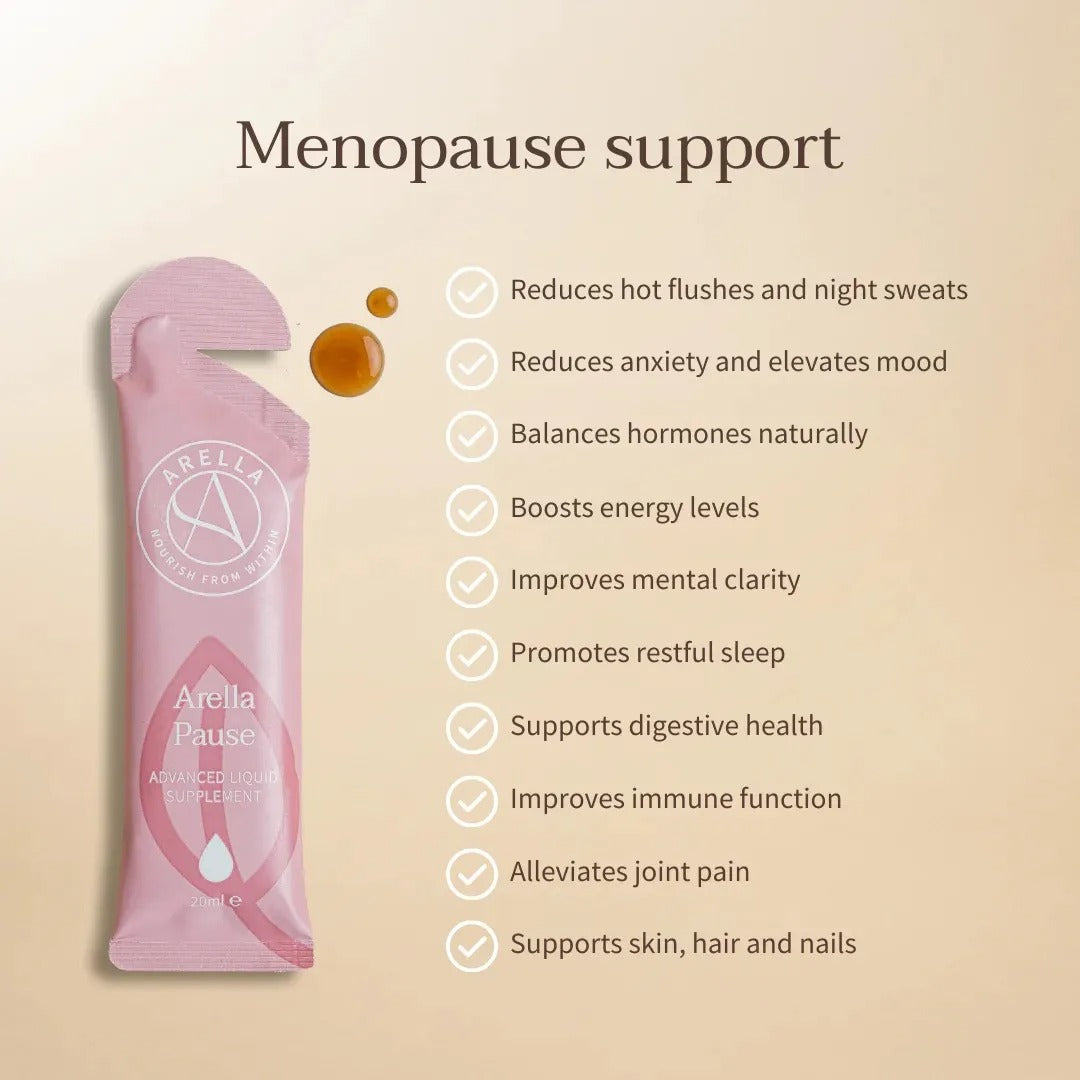 Arella Pause Menopause Support Vegan Liquid Supplement Sachet 20ml