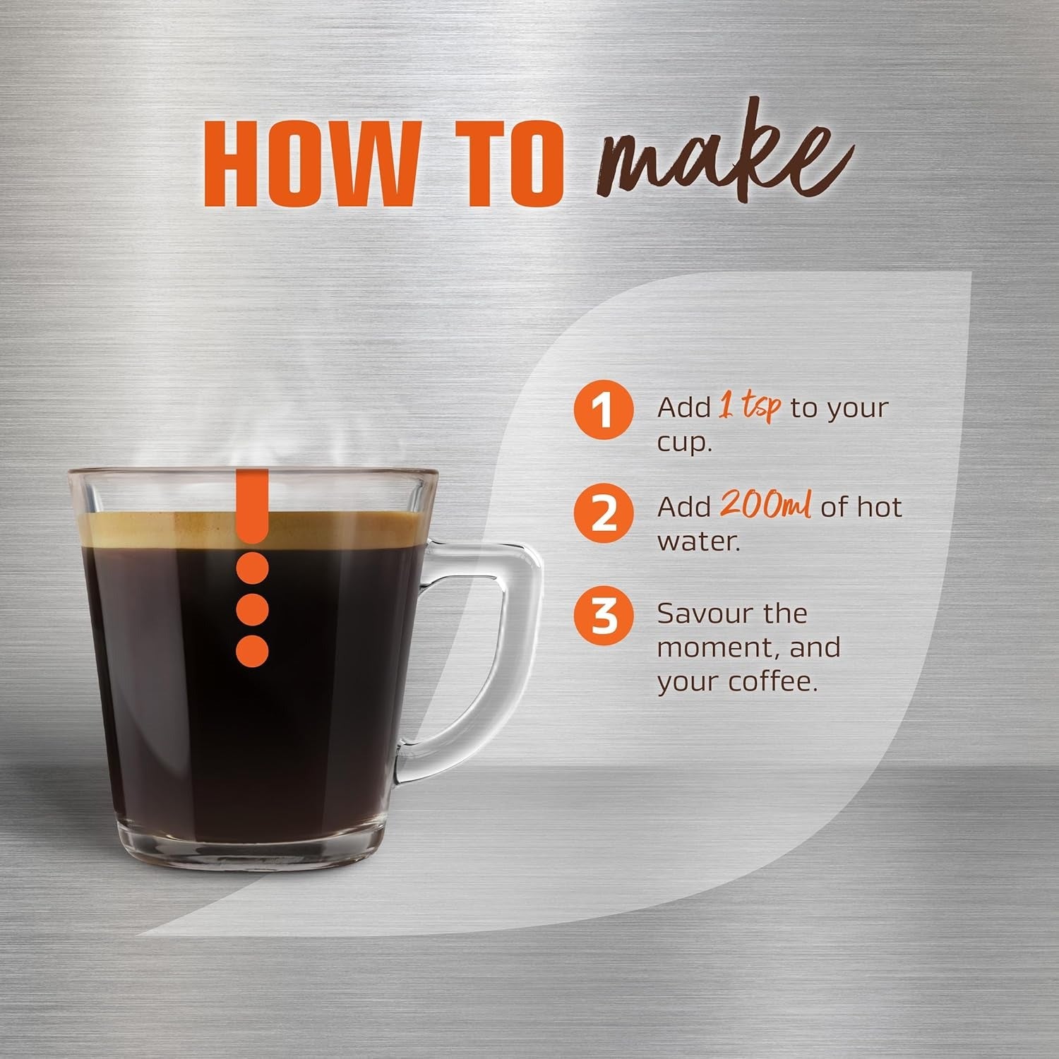 NESCAFÉ Azera Americano instant coffee with ground beans 75g preparation with hot water