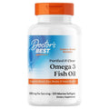 Doctor's Best Huile de poisson Oméga 3 purifiée et claire, 2000 mg par portion, 120 capsules molles marines