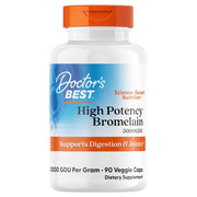 Doctor's Best High Potency Bromelain, bottle packaging, unflavoured, 500mg, 90 veggie capsules