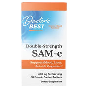 Doctor's Best Double-Strength SAM-e, bottle packaging, no flavour, 400mg, 60 enteric-coated tablets
