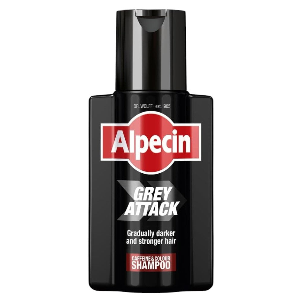 Alpecin Grey Attack Caffeine & Colour Shampoo, plastic bottle packaging, no flavour, 200ml