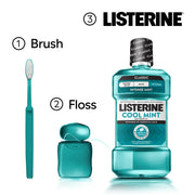 Listerine Cool Mint Antiseptic Mouthwash Intense Mint oral rinse bottle 500ml how to use