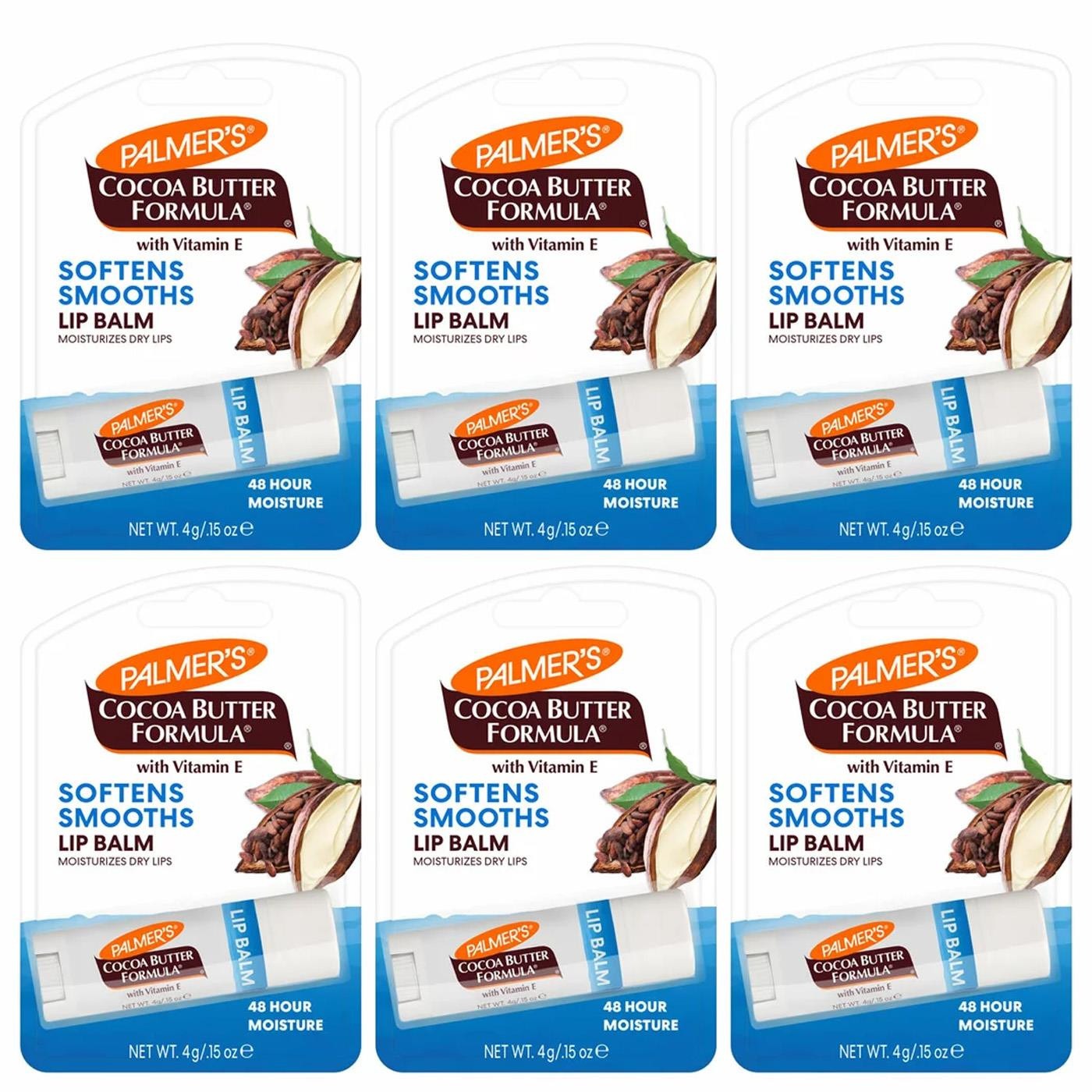 Palmer’s Cocoa Butter Formula Lip Balm stick 4g pack of 6 with vitamin E
