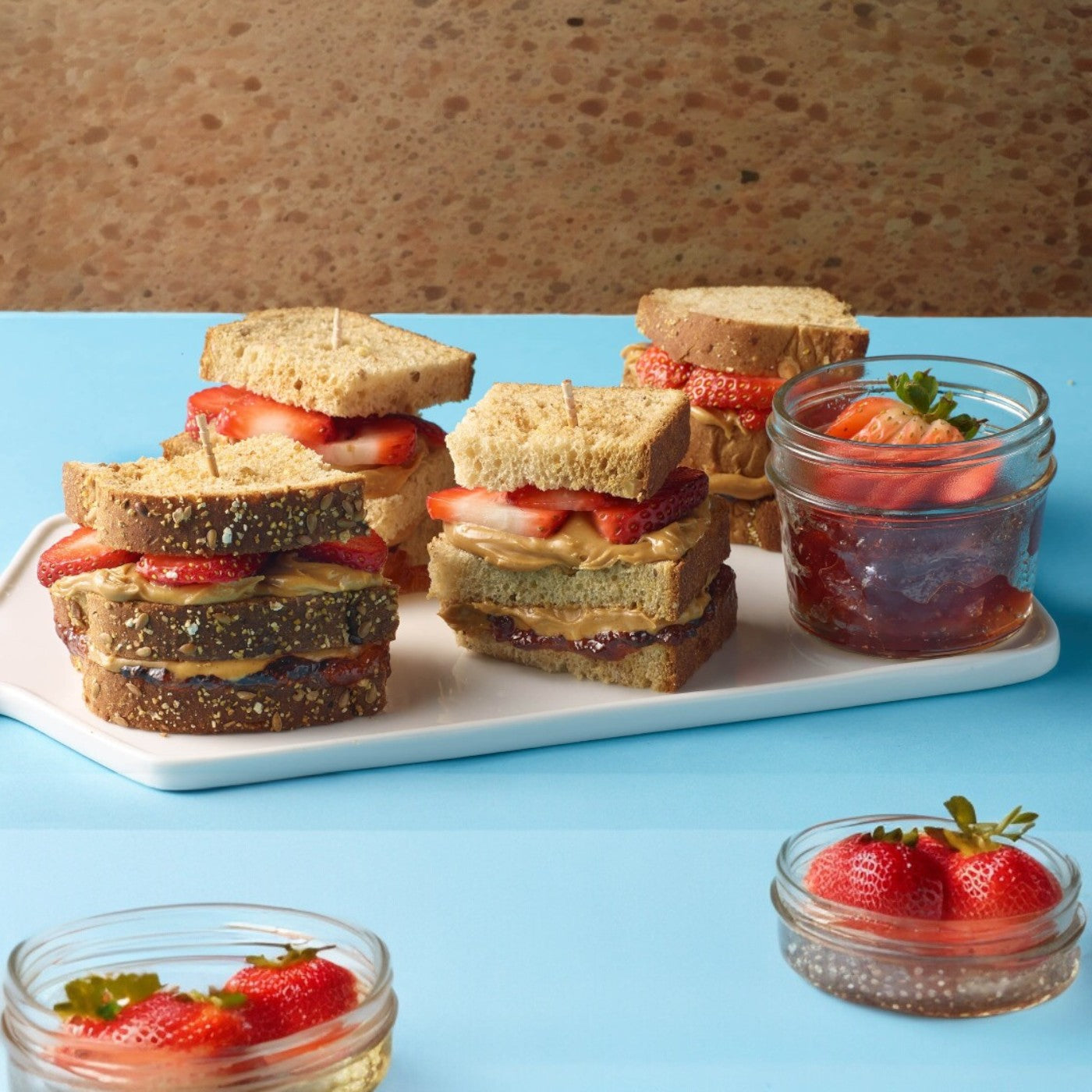 How to Use: Skippy strawberry stripe peanut butter and jelly sandwich spread jar 500g