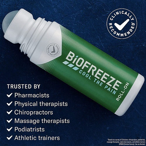 Biofreeze Menthol Cooling Roll-On Gel for Muscles & Joints – 89ml