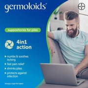 Germoloids Suppositories 24 Count active ingredient information panel