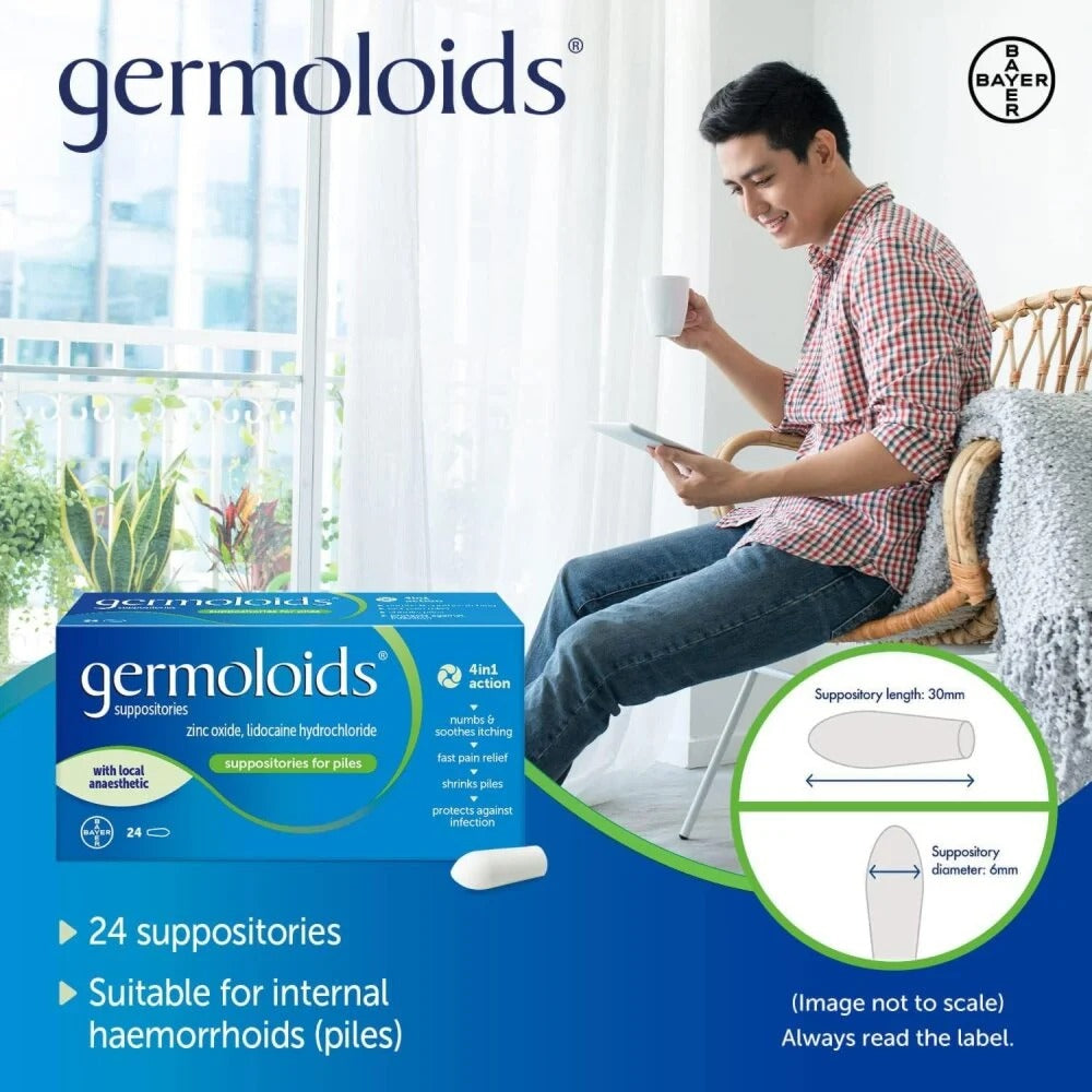 Germoloids Suppositories 24 Count dosage and administration instructions