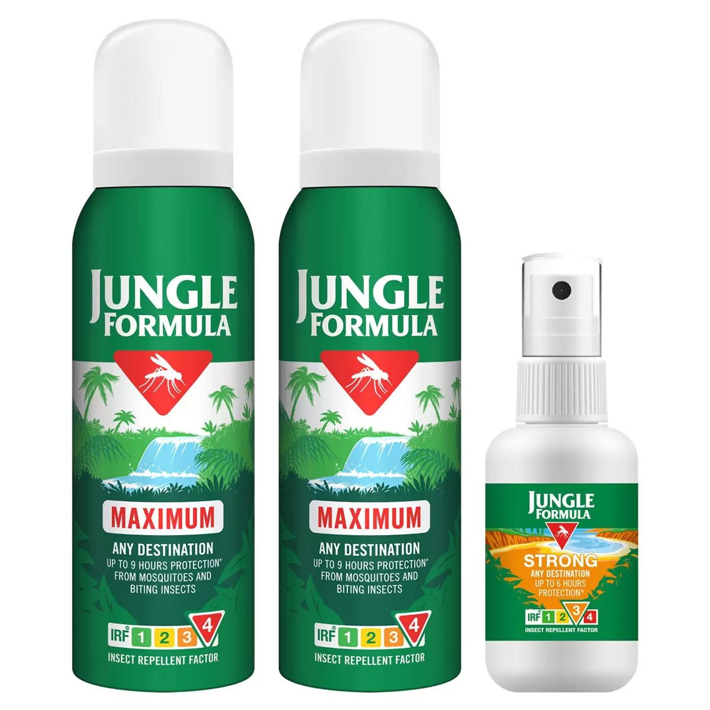 Jungle Formula insect repellent spray pack 2 x 125ml aerosol and 60ml pump bottle