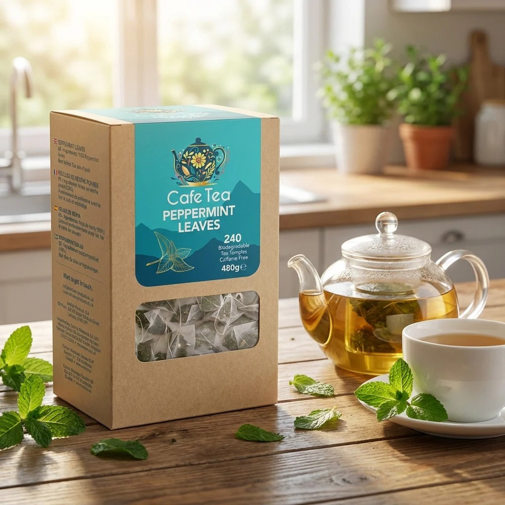 Cafe Tea 100% Peppermint Leaves Herbal Tea Bags - 240 Count