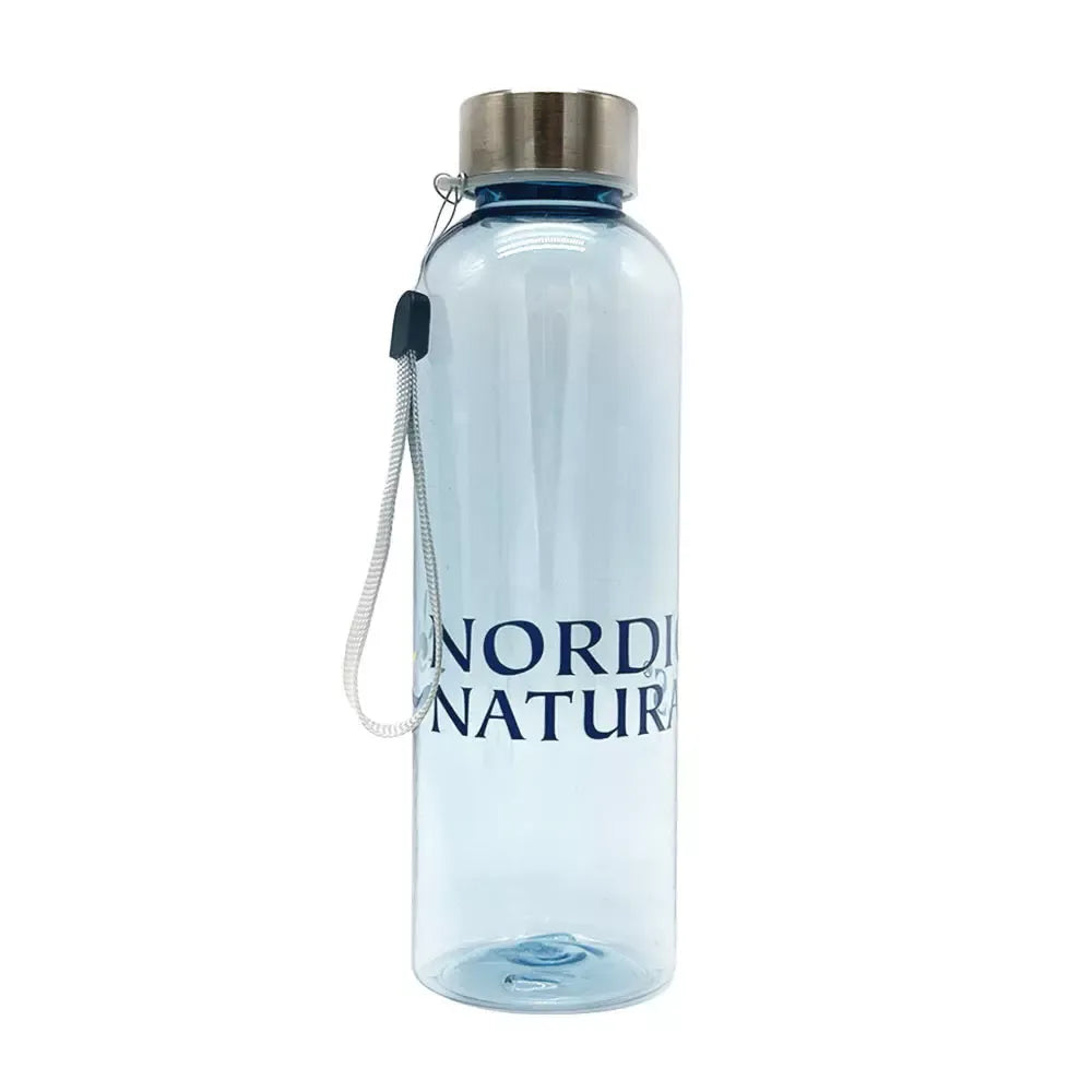 Front image: Nordic Naturals water bottle blue plastic bottle with metal cap 500ml