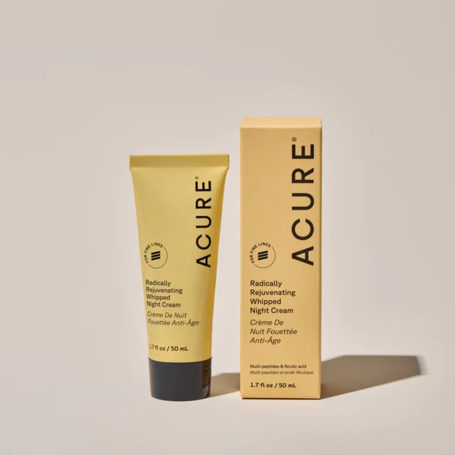Acure Radically Rejuvenating Whipped Night Cream peptide vitamin C face cream tube & box 50ml