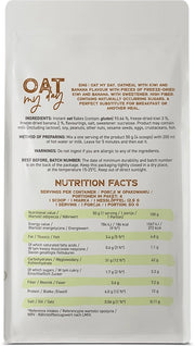 Supplement facts & ingredients image: OstroVit Oat My Day oatmeal nutrition label kiwi banana 200g
