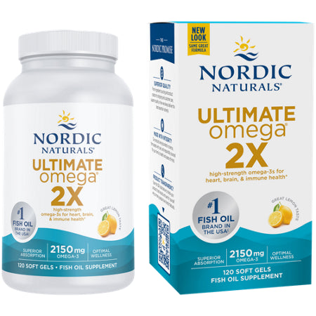 Nordic Naturals Ultimate Omega 2X 2150mg Lemon 120 Soft Gels Pack of 2