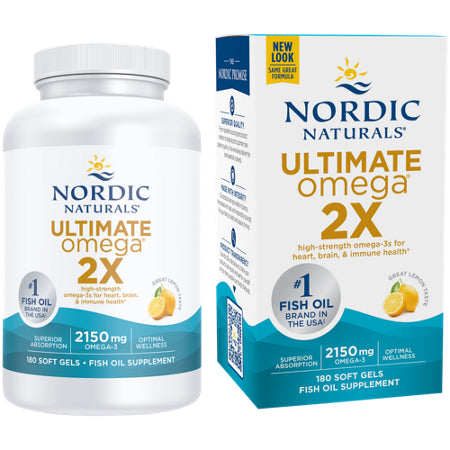 Nordic Naturals Ultimate Omega 2X 2150mg Lemon 120 Soft Gels Pack of 2