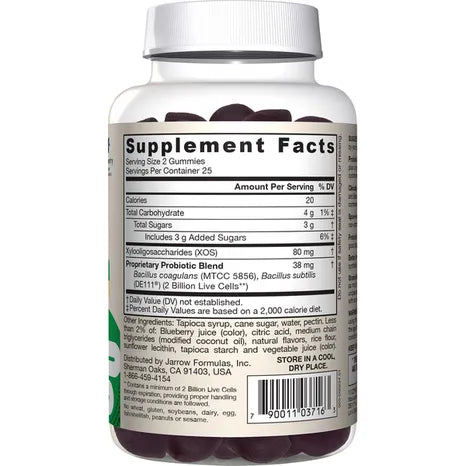 Barcode Image: Jarrow Formulas probiotic prebiotic gummies blackberry 50 count barcode packaging