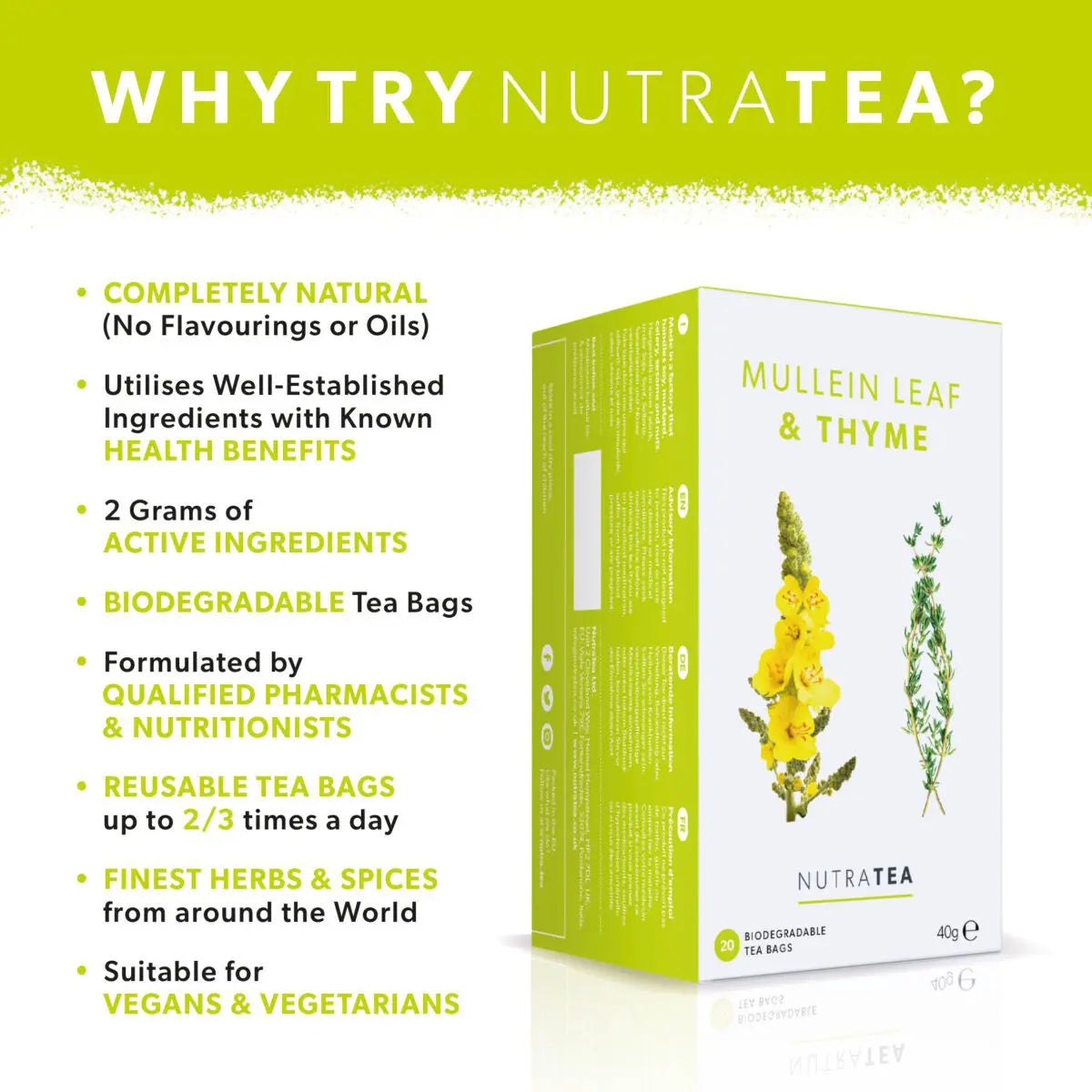 Nutra Tea: Mullein Leaf & Thyme Respiratory & Immunity