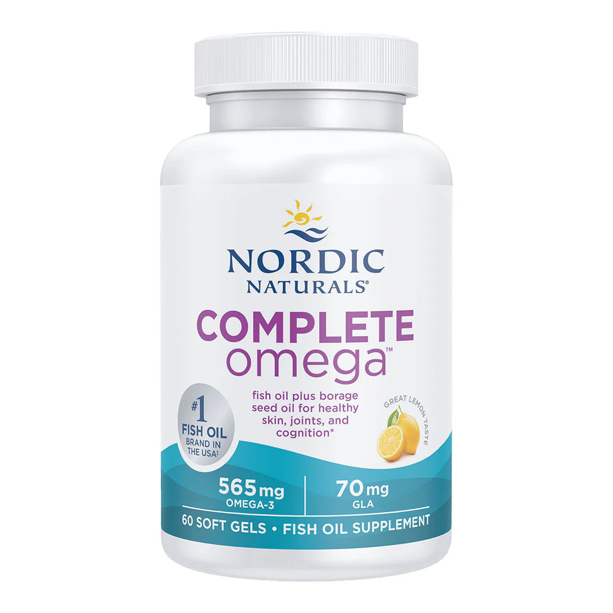 Nordic Naturals Capsules molles Omega complètes - 565 mg Oméga 3 avec GLA Citron